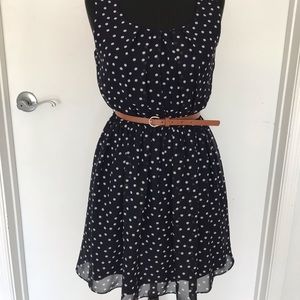 Polkadot Dress Navy Blue,